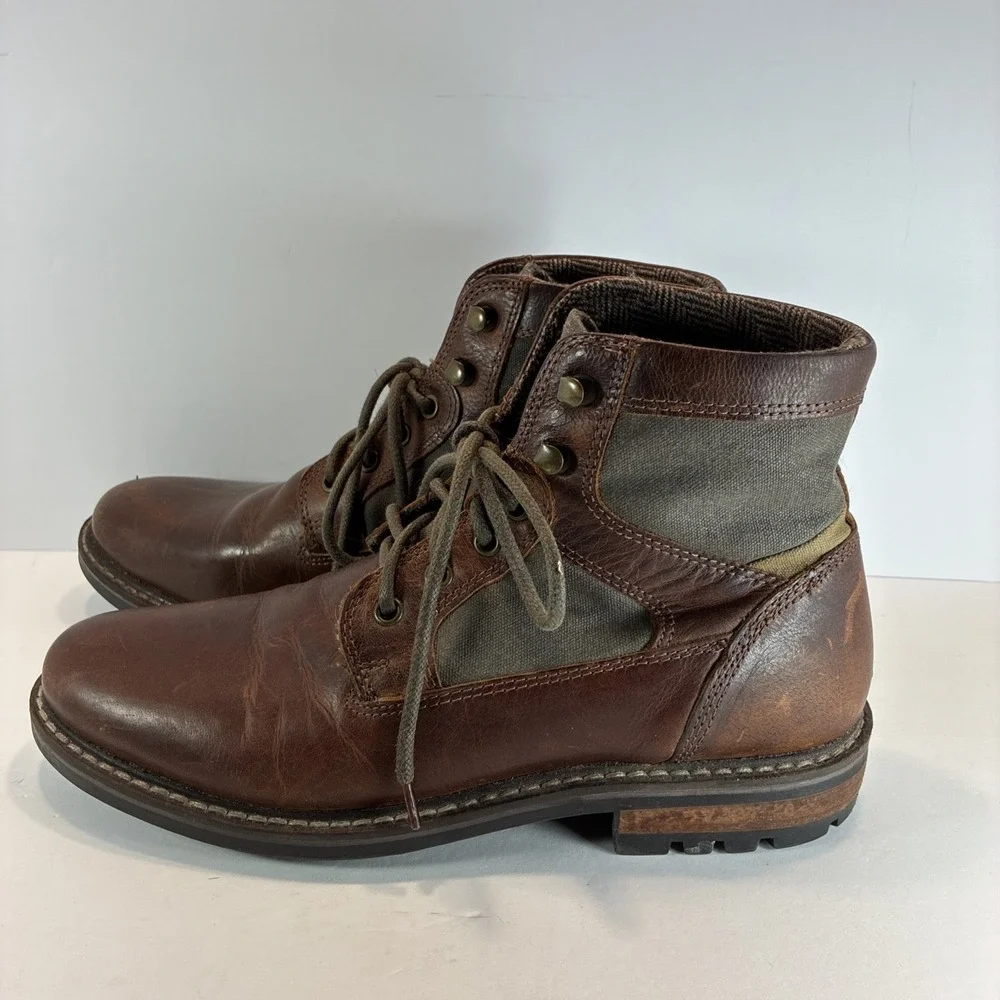 Men's 9.5 Boots Crevo Chestnut Brown Leather Boots Reginald 200 GUC Shearling